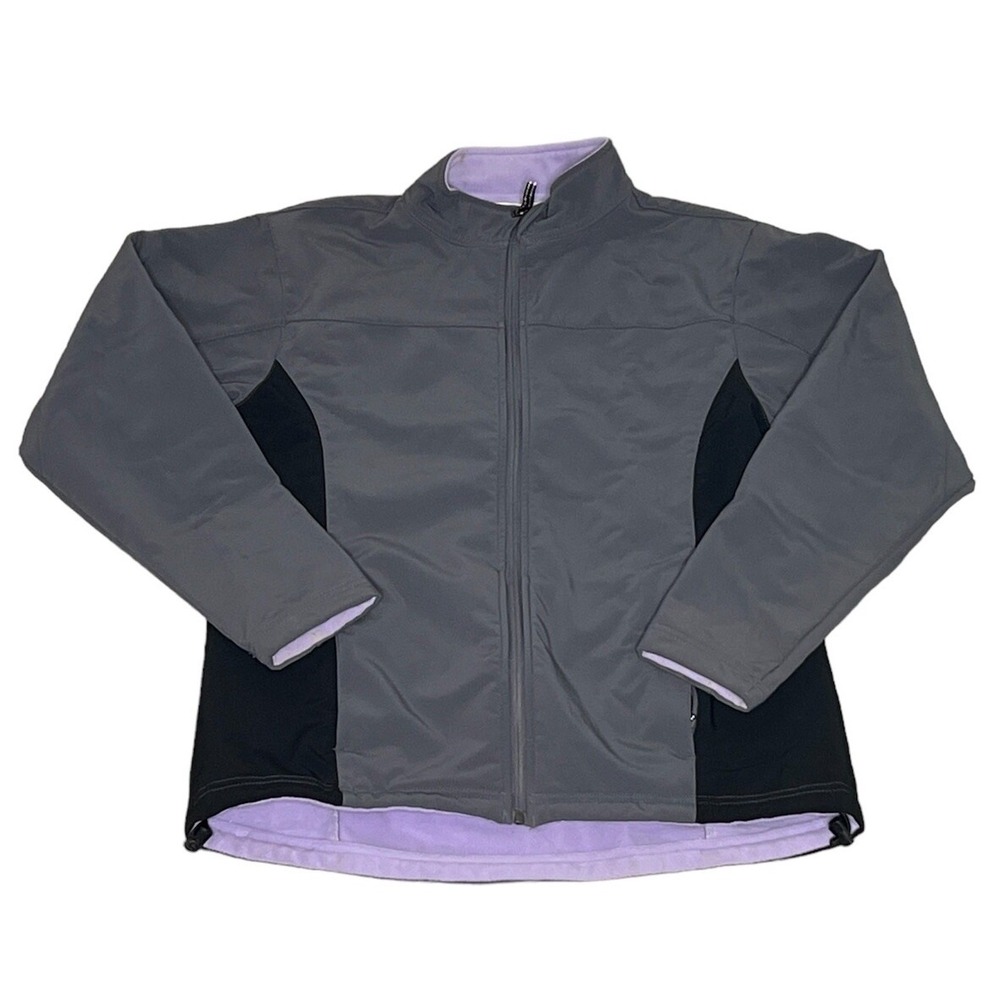 Nina Capri Womens Large Jacket Gray Fleece Lined Nylon